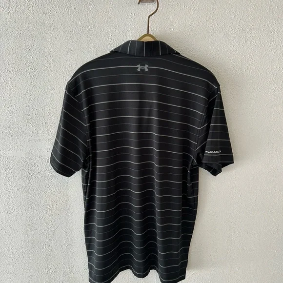 Under Armour Men's Polo with Black and Gray Stripes - Picture 4 of 5